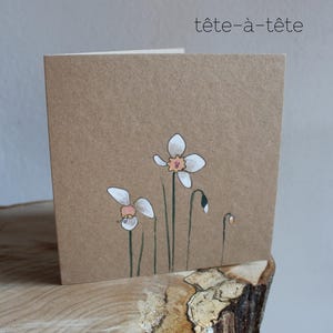 Tête-à-tête, cartão pintado à mão