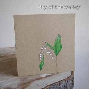 Lily of The Valley, Hand Painted Card