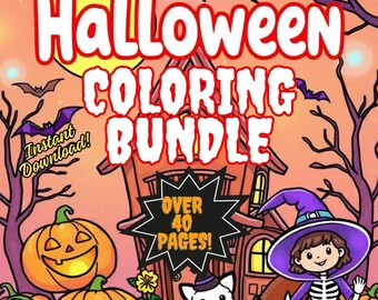 Halloween Coloring Pages for Kids: 40+ Printable Fun Sheets (Digital PDF Download)