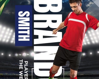 Editable Soccer Player of the Week Poster: Canva Template (Digital Download)