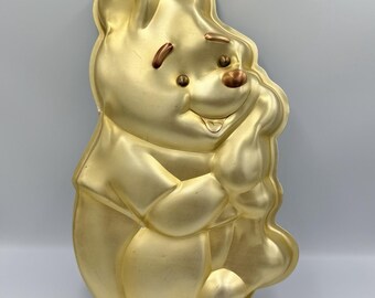 VTG Disney Winnie the Pooh Wilton Cake Pan Disneyana Gold Tone Korea Collect