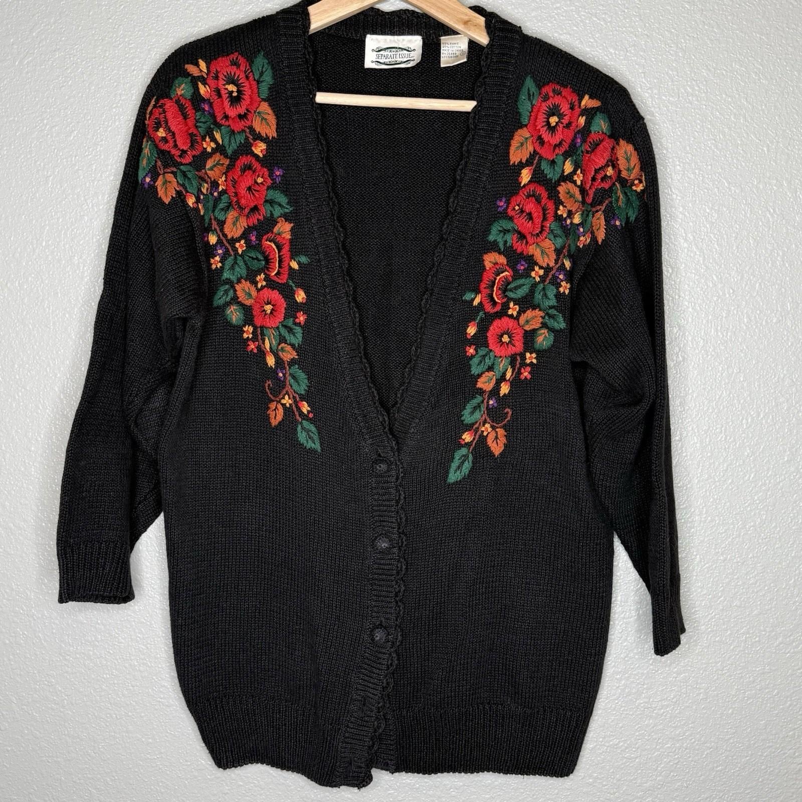 Vintage floral embroidered cardigan - Etsy 日本
