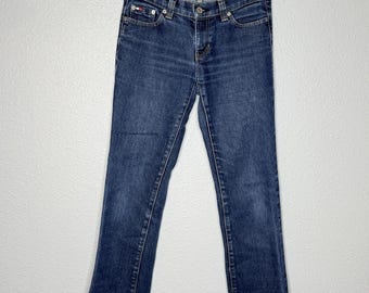 VTG Y2K Tommy Hilfiger Bootcut Jeans Size 2 Low Rise Preppy McBling Denim USA