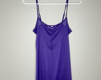 Vintage Victoria Secret Purple Sheer Slip Dress Lace Trim Y2K Coquette M