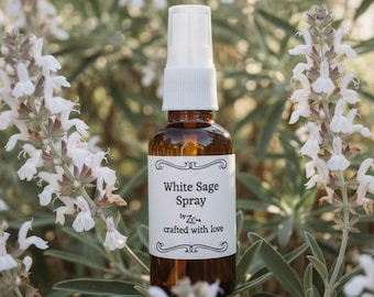 White Sage Cleansing Spray: Tourmaline Crystal Infusion, Essential Oil