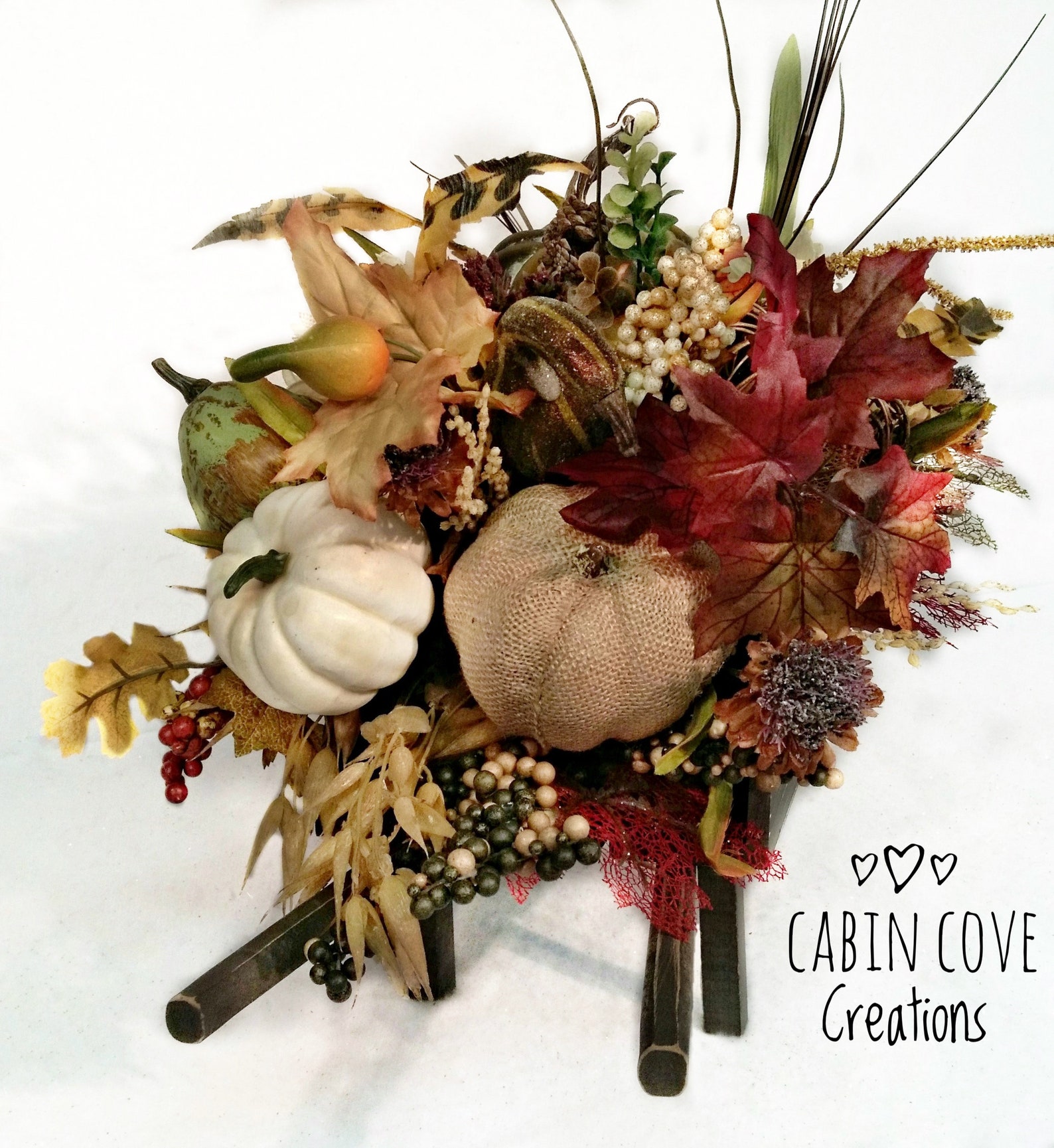 Rustic Fall Floral Arrangement in Wheelbarrow, Autumn Centerpiece ...