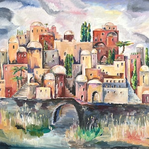 Jerusalem Dream I, XLarge Art Print, Jewish Wall Art, City of Jerusalem Painting