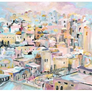 Jerusalem Dream II, Jewish Art Print, City of Jerusalem Painting