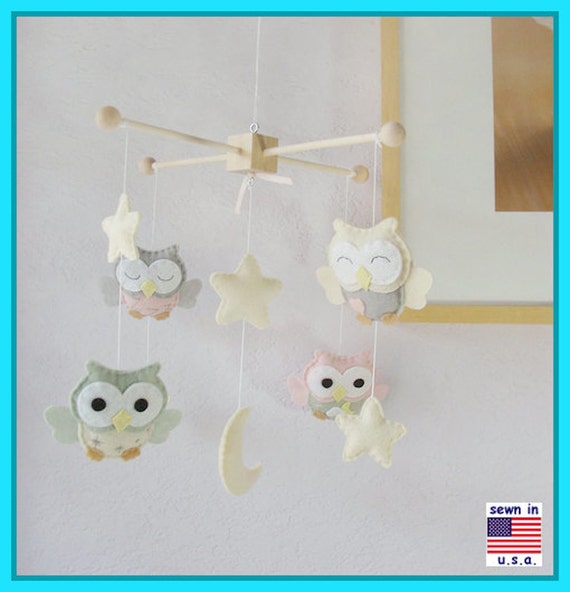 Baby Crib MobileOwl Mobile Baby Room Decor Pink Owl