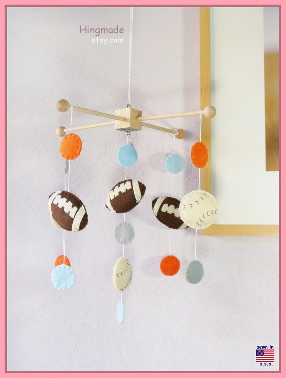 Baby Crib Mobile Baseball Mobile Football Mobile Sports Etsy