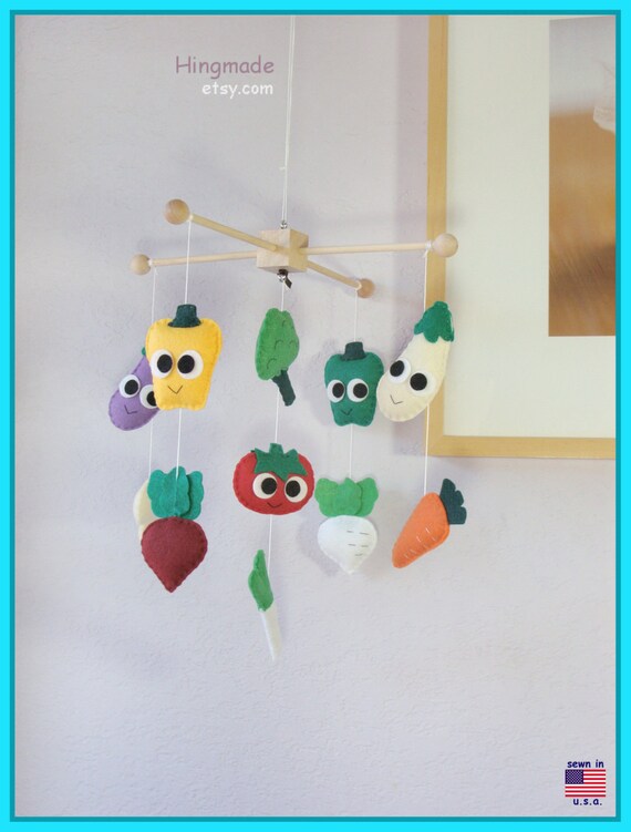 Vegetable Baby Mobile Adorable Veggies Nursery Mobile Baby Etsy