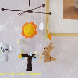 Baby Mobile, Koala Mobile, Kangaroo Mobile, Nursery Decor, Unisex Nursery Mobile, Australian Koala Kangaroo, Custom Mobile image 4