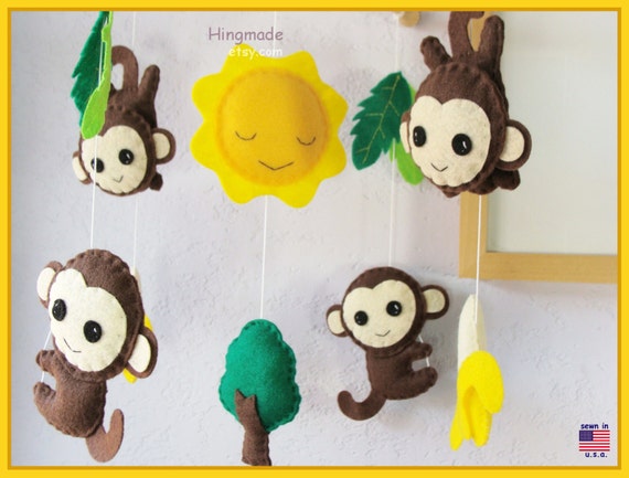 Baby Mobile Monkey Mobile Baby Crib Mobile Tropical Etsy