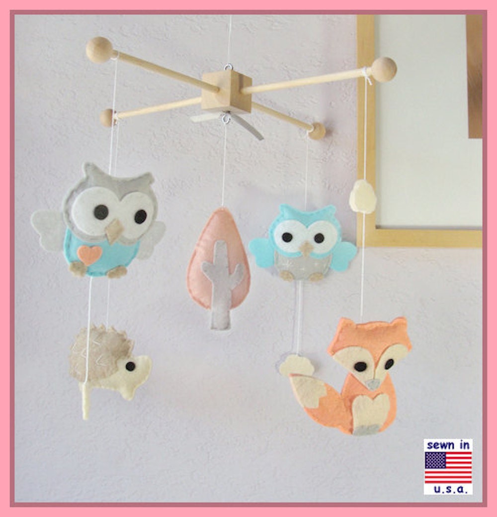 Baby Crib Mobile Forest Friends Mobile Woodland Friends Etsy