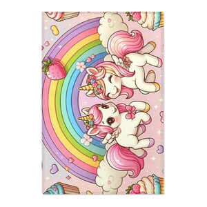 Magical Unicorn Area Rug, Kid's Room Decor, Playroom Accessory, Colorful Floor Mat, Birthday Gift, Rainbow Home Accent