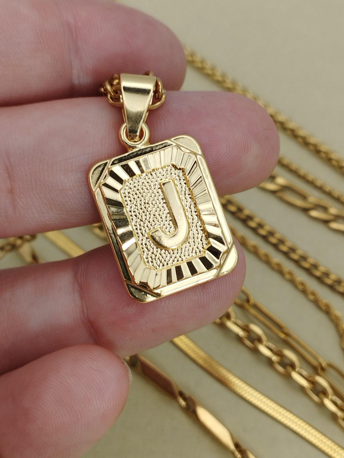 18K Gold Engraved Chain Necklace: Custom Namerope,figaro,stainless ...