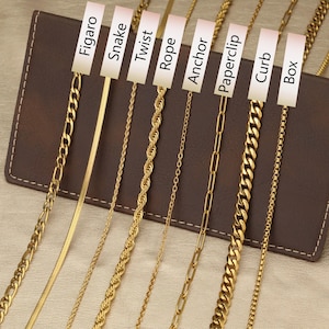 18K Gold Filled Chain ANKLET, Rope Chain, Paperclip Chain, Twist Chain,Figaro Chain, Curb, Snake Chain,Dainty,WATERPROOF, Mother&#39;s Day Gifts