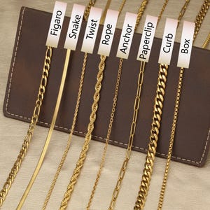 ANKLET 18K Gold Filled Chain  Rope, Paperclip, Twist Chain, Box, Figaro Chain, Dainty, Curb, Snake Chain, WATERPROOF, Mother&#39;s Day Gifts