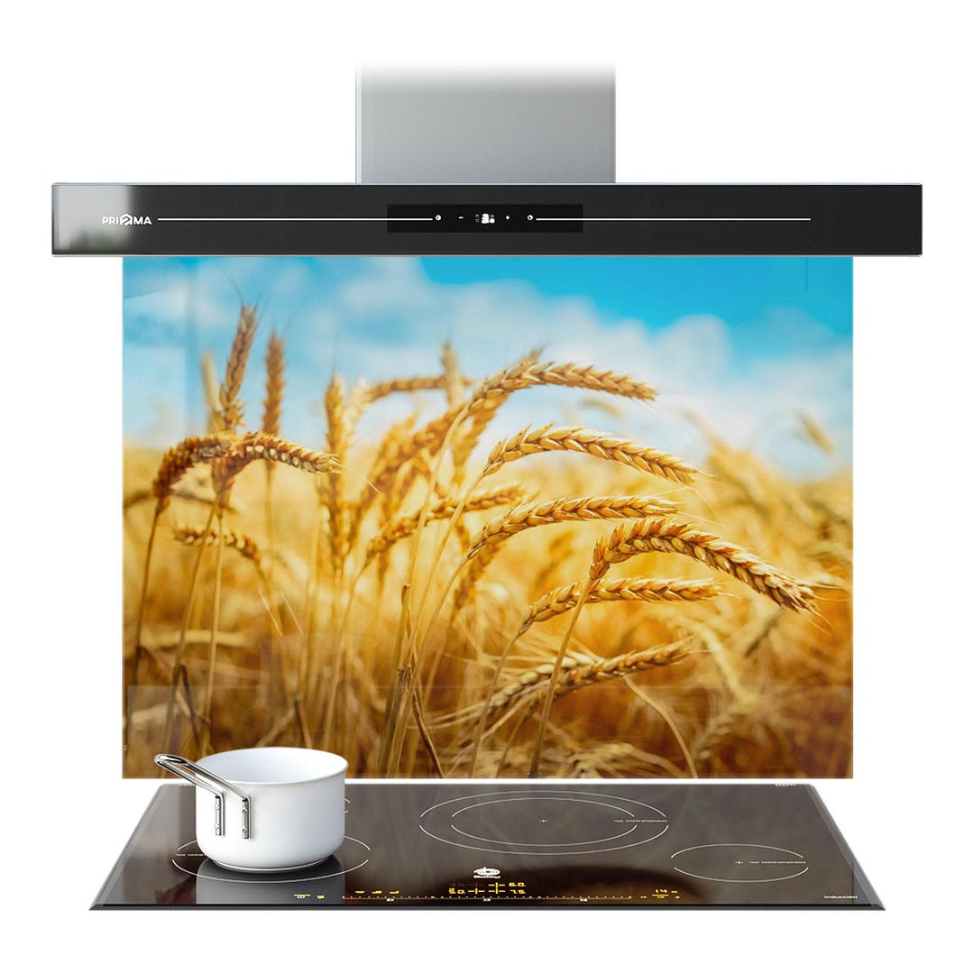 Farmyard Splashback Kitchen Splashback Farm Field Wheat Crops Sky Tempered Glass Backsplash ...