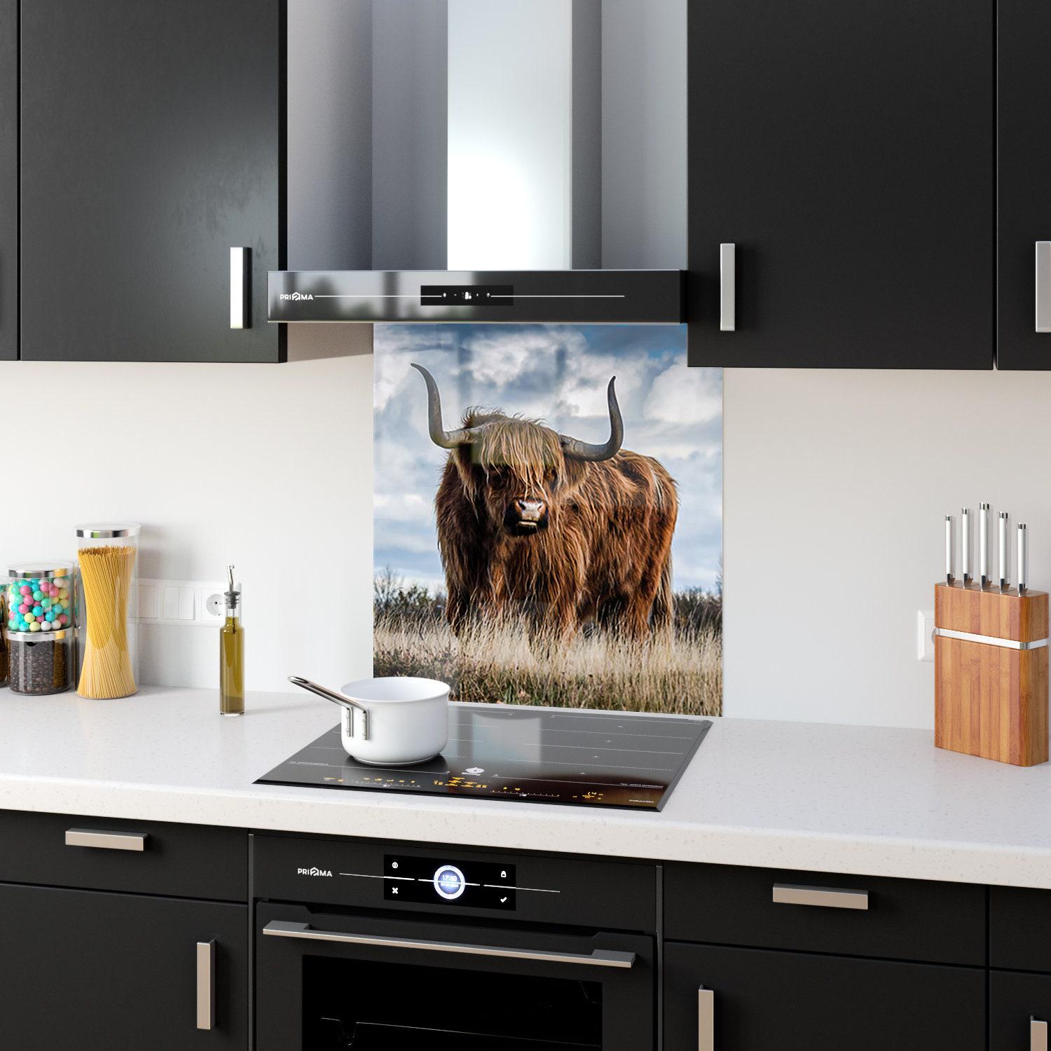 Farmyard Splashback Kitchen Splashback Farm Animals Cow Tempered Glass Backsplash Wall ...