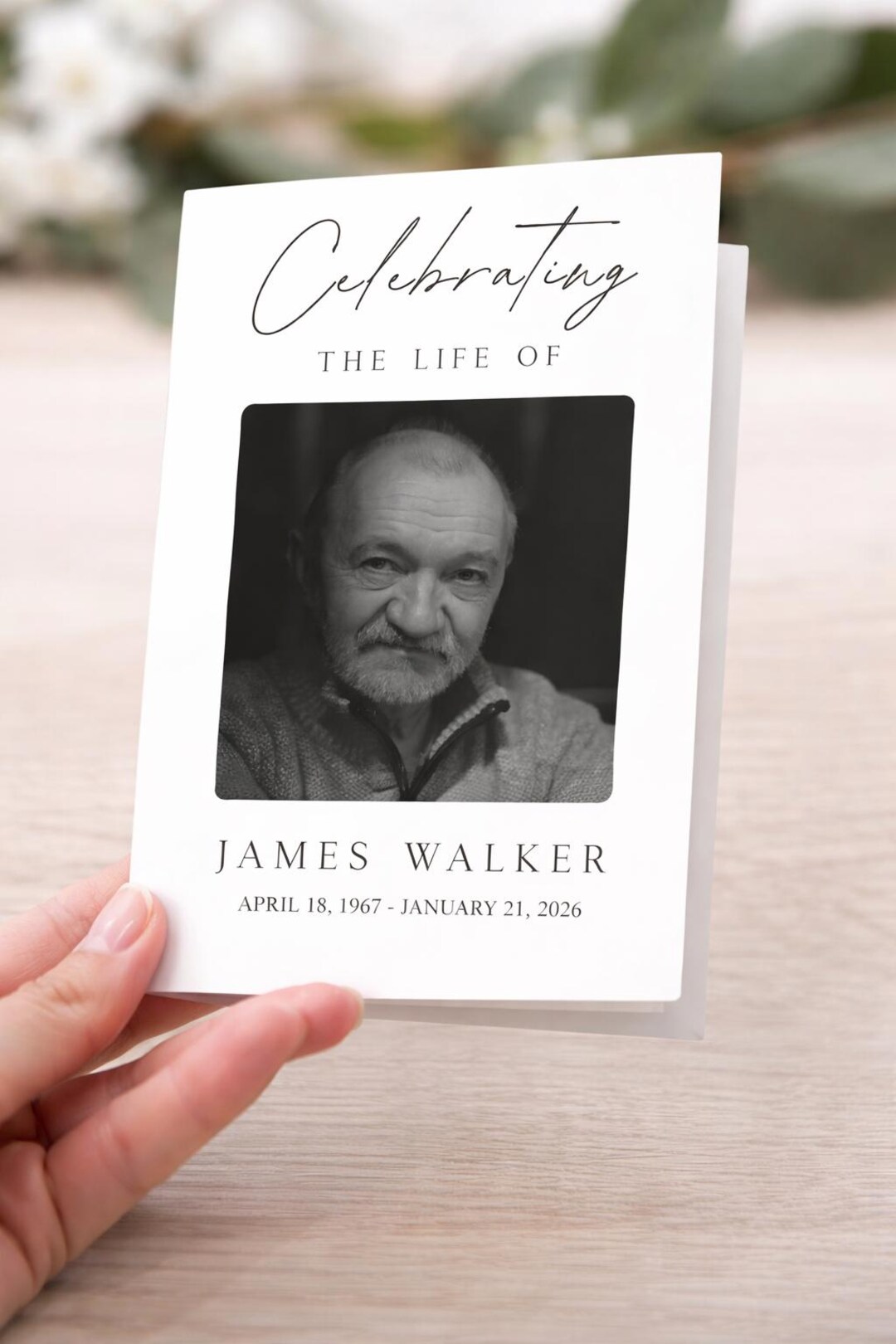 Funeral Program Template Canva | Minimalist Celebration of Life ...
