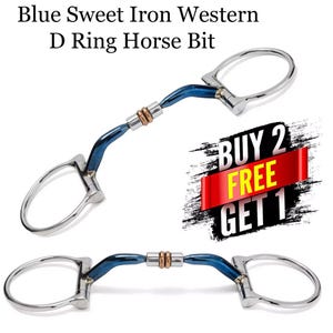 Euro Horse Blue Sweet Iron Bit Western Horse Riding D Ring Bit Copper Roller Mouth Snaffle Bit All Size