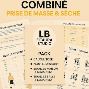 Pacchetto Fitness Combinato PDF – Casa + Palestra – Asciutto e Massa – 4 Settimane – Uomini e Donne – Download Immediato