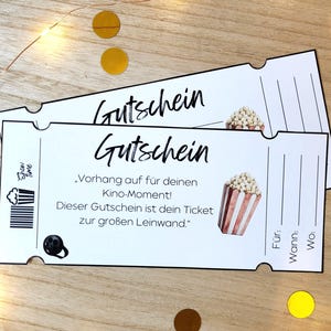 Kinogutschein PDF zum Ausdrucken | Digitaler Gutschein Kino | Geschenkidee Geburtstag, Weihnachten, Last Minute