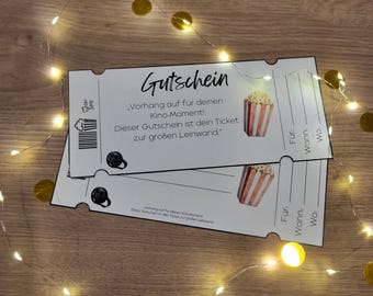 Regalo de entrada para noche de cine: Vale de cine imprimible (Descarga en PDF A4)