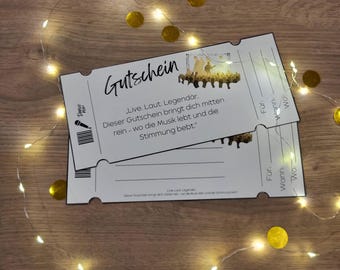 Concert Ticket Gift Certificate | Printable Karaoke PDF