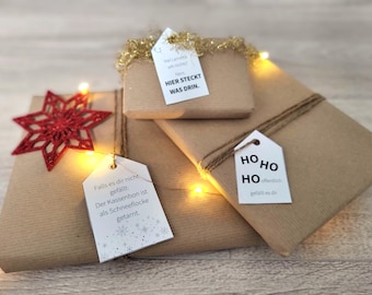 Etiquetas de regalo navideñas divertidas para imprimir/DIY (PDF)