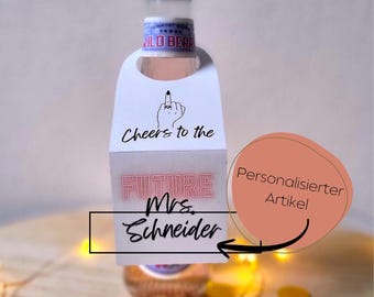 JGA | Flaschenanhänger Personalisierbar | Cheers | Braut | rosa | Sekt | Jungesellinnenabschied | JGA Deko | digitaler download | PDF