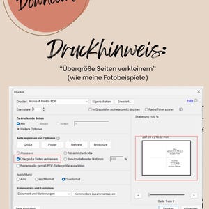 May include: A digital download graphic with printing instructions. The image shows a computer screen with a print dialog box open. The text includes "digital download" and "print instructions". The screen displays print settings.