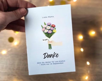 Muttertagsgeschenk / Karte / Geburtsblumen / descarga digital / zum ausdrucken