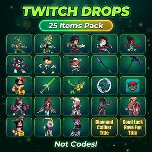 Brawlhalla Twitch Drops - Pacchetto da 25 oggetti / Skin + Colori + altro