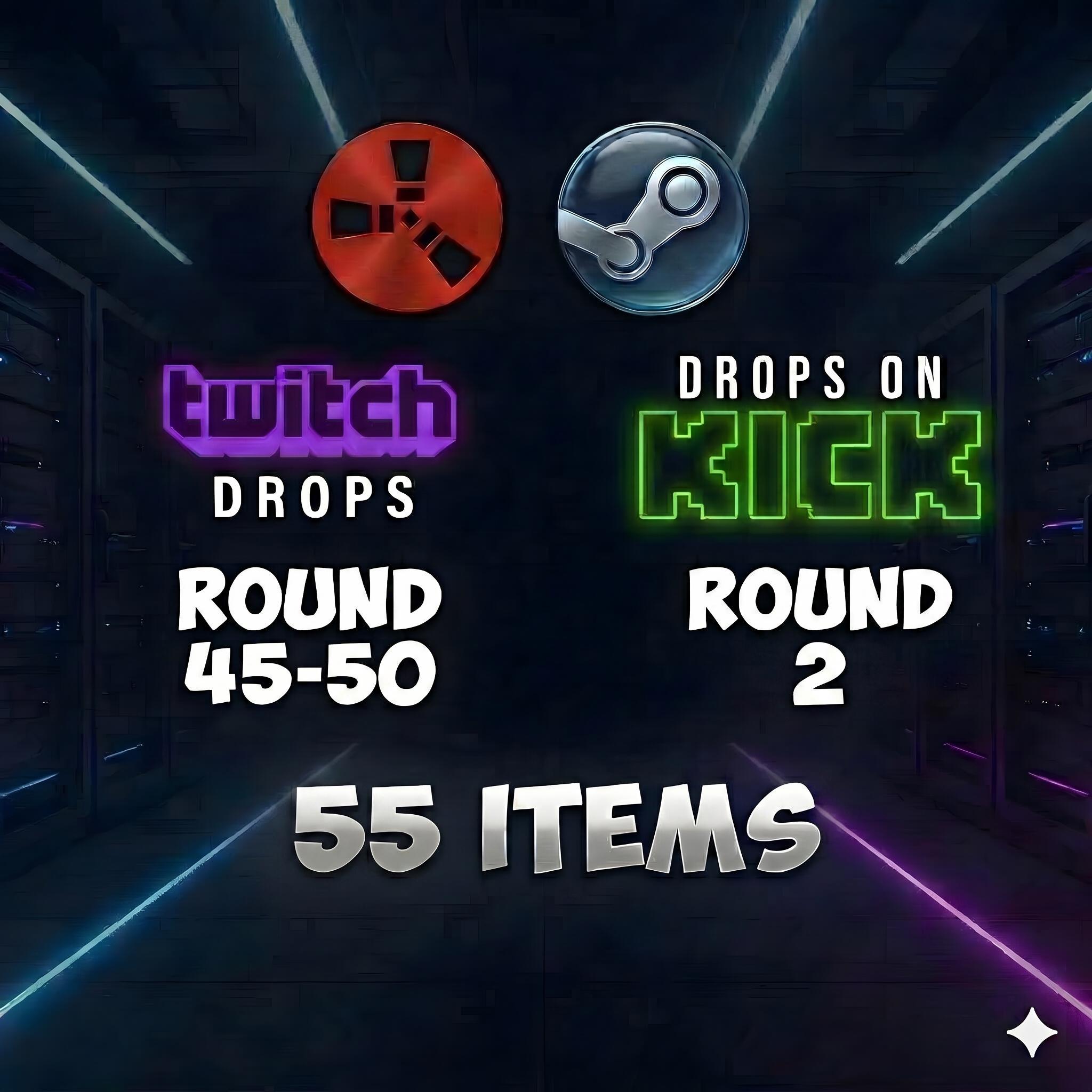 Rust Twitch Drops & Kick Drops - All Available Rounds- 55 ITEMS - Etsy