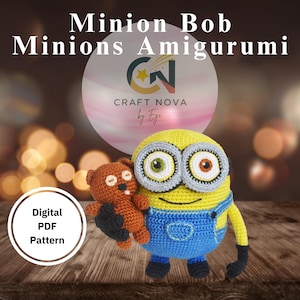 New Minion Bob Amigurumi Crochet Pattern PDF | Viral Minion Toy | Digital Crochet Tutorial | Beginner Friendly PDF | Minion Crochet Pattern