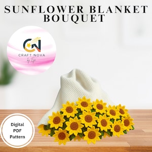 NEW Sunflower Blanket Bouquet Crochet Pattern PDF – 3D Flower Throw Blanket – DIY Crochet Baby Gift – Beginner Digital Pattern