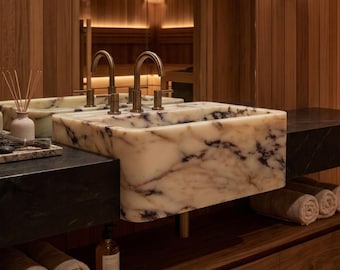 Calacatta Viola Marmor Stein Handmade Hohe Höhe Sink Luxus Badezimmer Eitelkeit