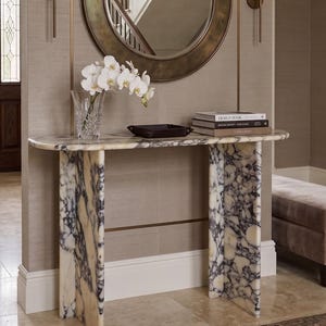 Calacatta Viola Marble Console Table Furniture Handmade Stone Dresser