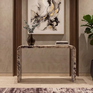 Calacatta Viola Marble Entryway Dresser Natural Stone Furniture image 3