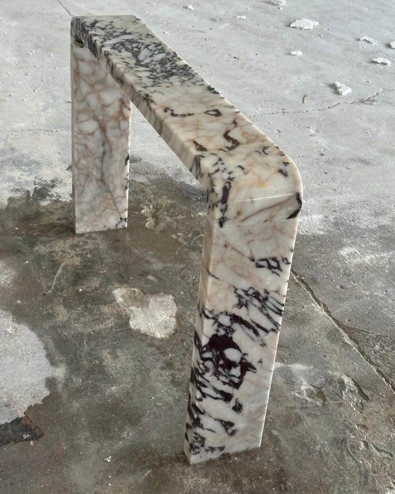 Calacatta Viola Marble Entryway Dresser Natural Stone Furniture image 6
