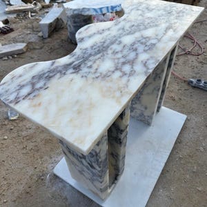 Calacatta Viola Marble Handmade Entryway Console Table: Luxury Marble Furniture Dresser image 4