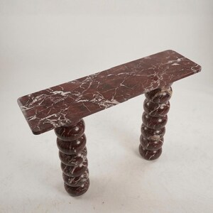 Rosso Levanto Marble Console Table, Red Stone Entryway Table, Custom Furniture image 3