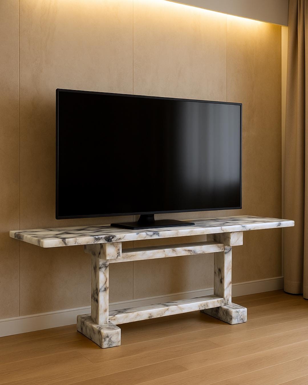 Calacatta Viola Marble Console Table: Handmade Modern Stone Furniture