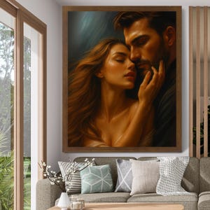 Romantic Couple Canvas Art: Framed, Ready to Hang