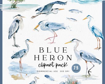 Aquarell Reiher Clipart und nahtlose Fliesen, Reiher Fliegen Angeln, Natur Wildtiere Strand Junk Journal, Reiher Liebhaber