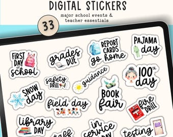 Digitale Aufkleber für Lehrer, Goodnotes-Lehrer-Aufkleber, Schul-Planer-Aufkleber, PNG-Lehrer-Planer, Notability Lehrer-Planer Aufkleber