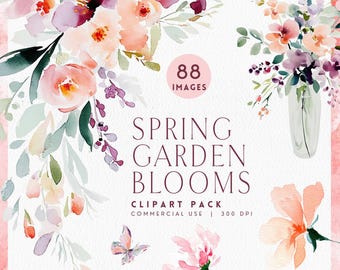 Rosa und Lila Aquarell Blumen Clipart für Hochzeitseinladung, Pfirsich und Lavendel Blumenarrangement, Lockerer Wildblumen Blumenstrauß PNG
