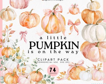 Ein süßer kleiner Kürbis ist auf dem Weg zum Urheber, Clipart-Pack für Mädchen-Babyparty, Herbst-Blumen-PNGs, Herbst-Ecken-Blumenbordüre, nahtlos